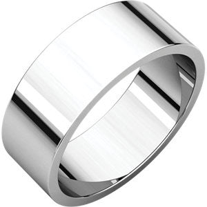 14K White 7mm Flat Band