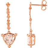 14K Rose Morganite Earrings