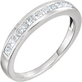 14K White 2mm Square 7-8 CTW Diamond Channel Set Band