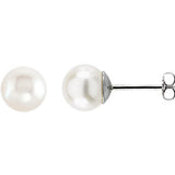 14K White 8-8.5mm Freshwater Pearl Earrings