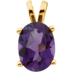 14K Yellow Amethyst Pendant