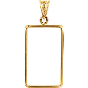 14K Yellow 22x13x.75mm Tab Back Coin Frame Pendant for 2.5 Gram Credit Suisse