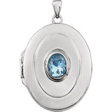 Sterling Silver Garnet "January" Birthstone Locket