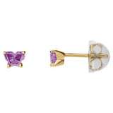 14K Yellow January Bfly® CZ Birthstone Youth Earrings with Safety Backs & Box