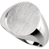 18K Yellow 14x12mm Men's Signet Ring with Brush Finish