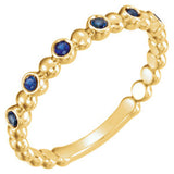 14K Rose Blue Sapphire Stackable Ring