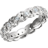 14K White 1-3 CTW Diamond Sculptural-Inspired Eternity Band Size 7