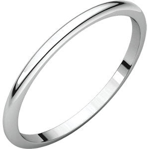 14K White 1.5mm Half Round Band