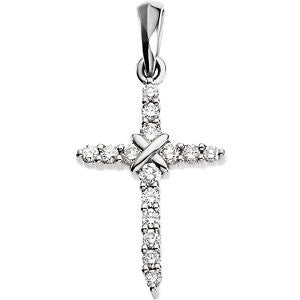 14K Yellow .23 CTW Diamond Cross Pendant