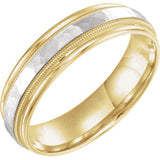 14K Yellow & White Design Band Size 12