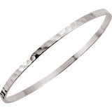 Sterling Silver 3.25mm Hammered Bangle Bracelet