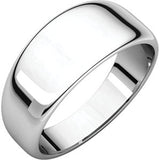 Platinum 6mm Half Round Tapered Band