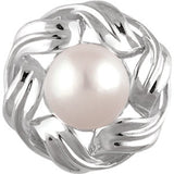 14K White 8mm Freshwater Cultured Pearl Pendant