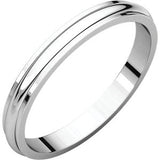 14K Yellow 7mm Half Round Edge Band