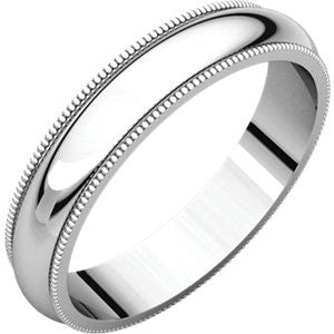 Platinum 4mm Milgrain Band