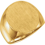 14K Yellow 20x17mm Men's Solid Signet Ring