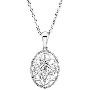 Sterling Silver .03 CTW Diamond 18" Necklace