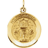 14K Yellow 18.25mm Round Holy Communion Medal