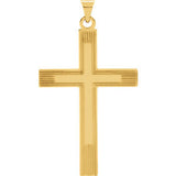 14K White 19.5x11mm Cross Pendant