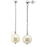 14K Yellow 9-11mm Freshwater Cultured Pearl Dangle Earrings