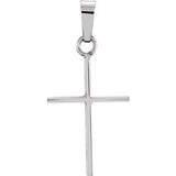 14K White 12x8mm Cross Pendant