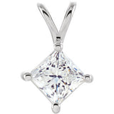 14K White 1-4 CTW Diamond Pendant