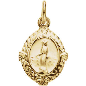 14K Yellow 12x9mm Miraculous Medal