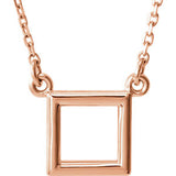 14K White Square 16.5" Necklace