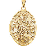 14K Yellow Oval Embossed Locket