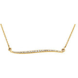 14K White 1/6 CTW Diamond Curvilinear Bar 17.5" Necklace