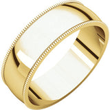 14K White 7mm Milgrain Light Band