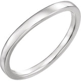 14K White Band for 1-2 CT Three-Stone Princess Engagement