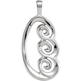 14K White 30x14mm Freeform Pendant