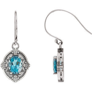 Sterling Silver Swiss Blue Topaz Earrings