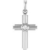 14K Yellow .06 CTW Diamond Cross Pendant