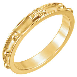 14K Yellow Rosary Ring Size 6