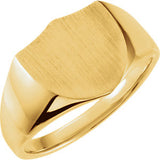 14K White Signet Ring