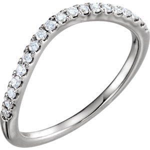 14K White 1/5 CTW Diamond Band for 5.8mm Round Ring