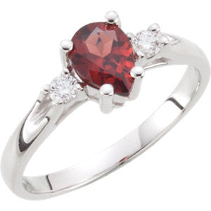 Genuine Mozambique Garnet & Diamond Ring