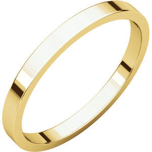 18K Yellow 2mm Flat Band