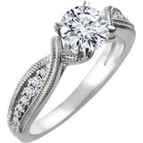 14K White 1/6 CTW Diamond Band for 5.8mm Round Ring