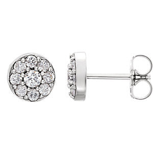 14K White 1/2 CTW Diamond Earrings