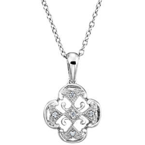 Sterling Silver .03 CTW Diamond 18" Necklace