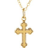 14K Yellow 16x10mm Youth Cross 16" Necklace