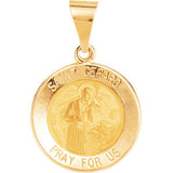 14K Yellow 15mm Round Hollow St. Gerard Medal