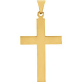 14K White 18x12mm Cross Pendant