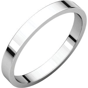 14K White 2.5mm Flat Band