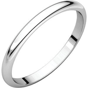 Palladium 2mm Half Round Band