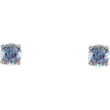 14K White Amethyst Youth Earrings