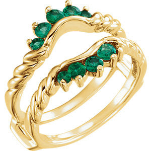 14K Yellow Emerald Ring Guard